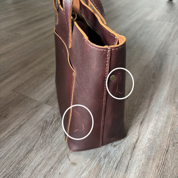 Portland Leather Goods (PLG) Medium Crossbody Zipper Tote in Cognac - Picture 13 of 14